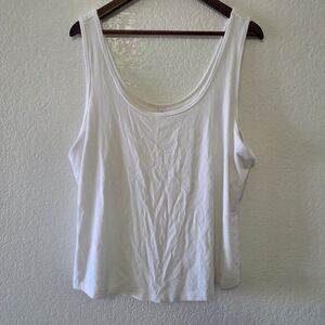 Soma Cool Nights Shelf Bra Ribbed Tank Brami XXL White